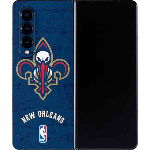NBA New Orleans Pelicans Distressed Galaxy Z Fold4 5G Skin